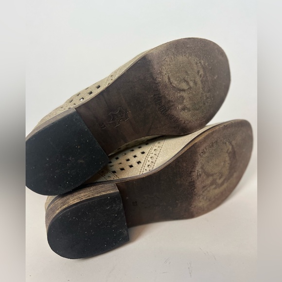 Vintage 2000s Tan/Ivory Diesel Unique Preforated Cowboy Boots Size EU 37 - Picture 10 of 14